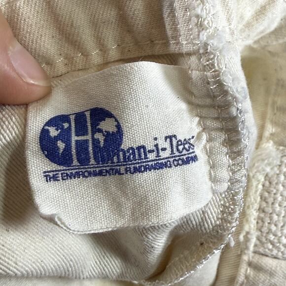 Vintage 90s Sea life Fish Ocean Eco Friendly Printed Canvas Tote Bag - Cream OS - Picture 7 of 10